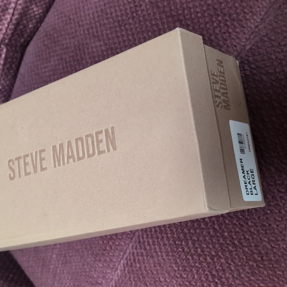 Steve Madden Dreamer Black faux fur Slippers, size large ( 11" long),NEW IN BOX - Picture 5 of 5